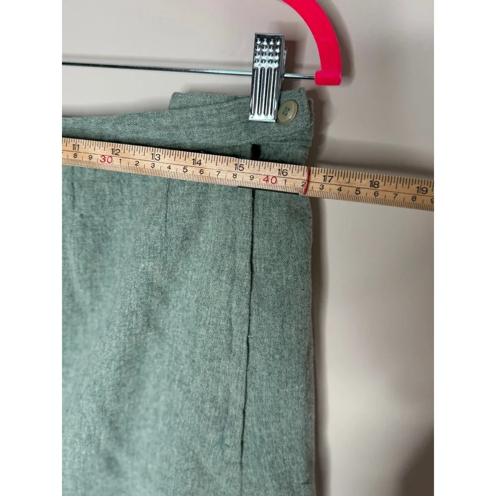 Pendleton Wool Midi Skirt Sage Green Heathered A-Line Vintage Made in USA 16W